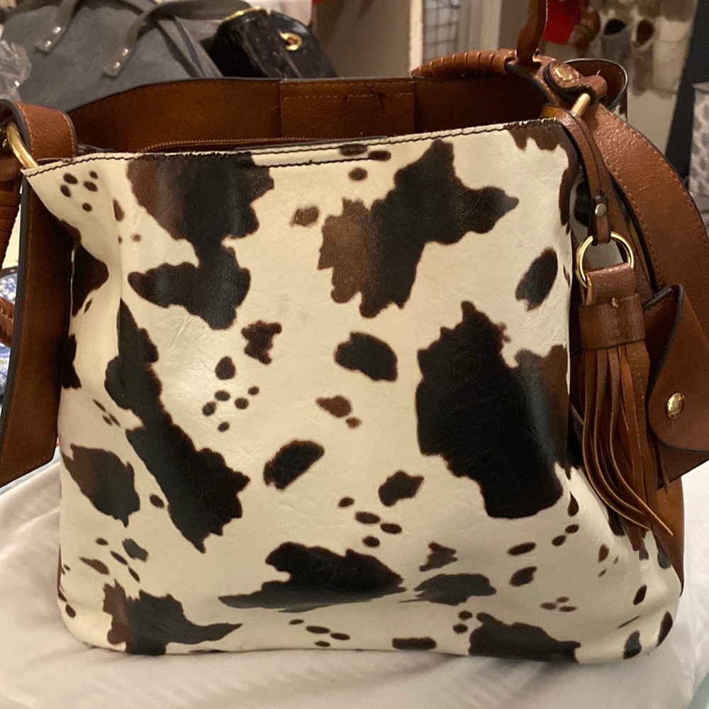 No name cow print purse